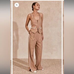 Mon Renn Lisle Pant Biscuit Beige Medium New with Tags